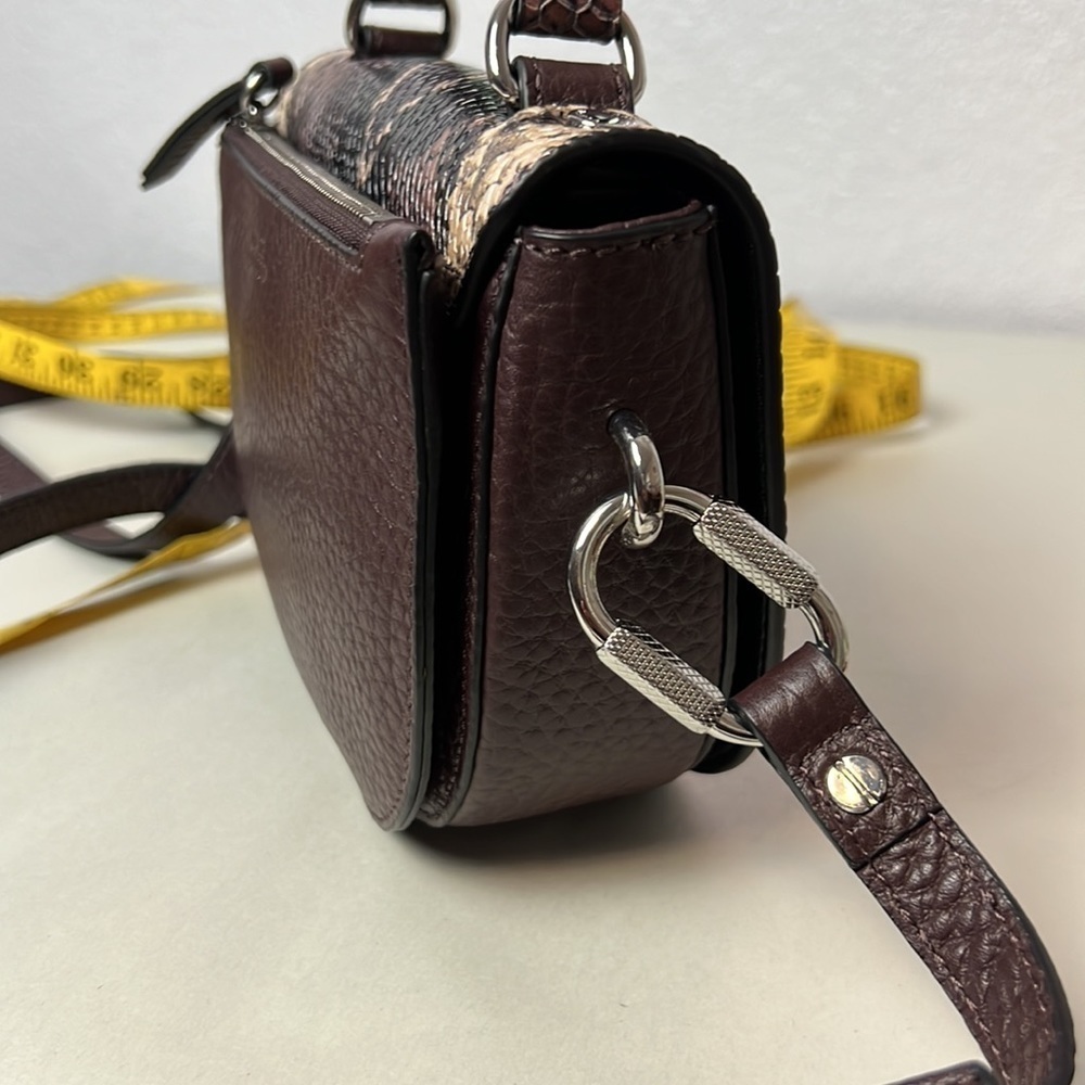 NWOT Vince Camuto Alexi Brown Leather Snake Crossbody - Picture 7 of 15